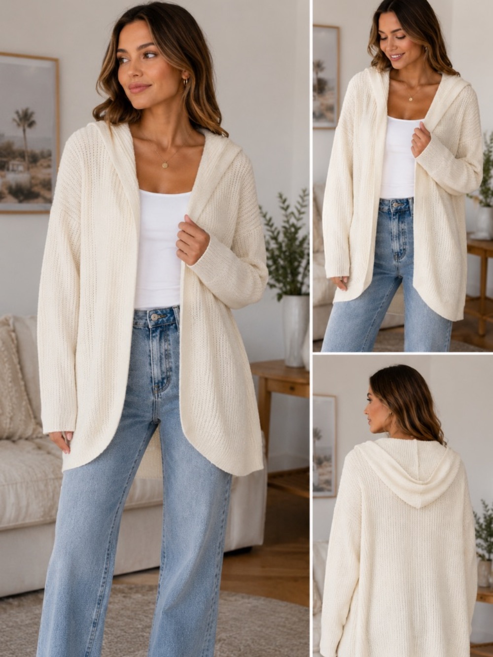 Love Change size large cream hoodie sweater
